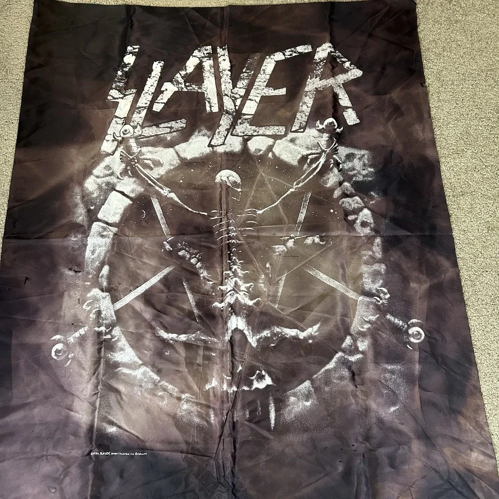 Vintage 1995 Slayer Tapestry Flag Brockum Rare Thrash Divine Intervention Metal